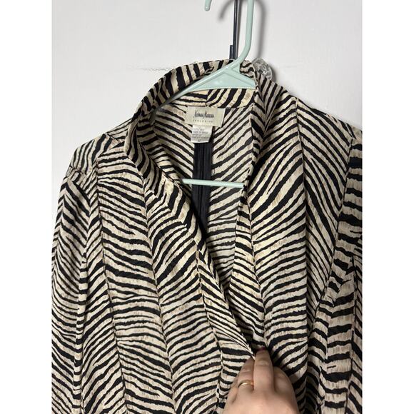 Vintage Neiman Marcus Silk Zebra Print Wrap Top Blouse 00s Y2K Women's Size 12 - Picture 5 of 7